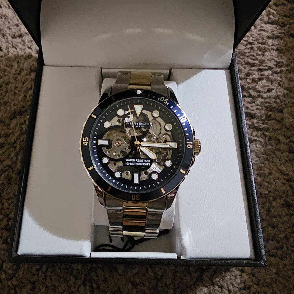AKRIBOS XXIV brand new in box skeleton men's watch.